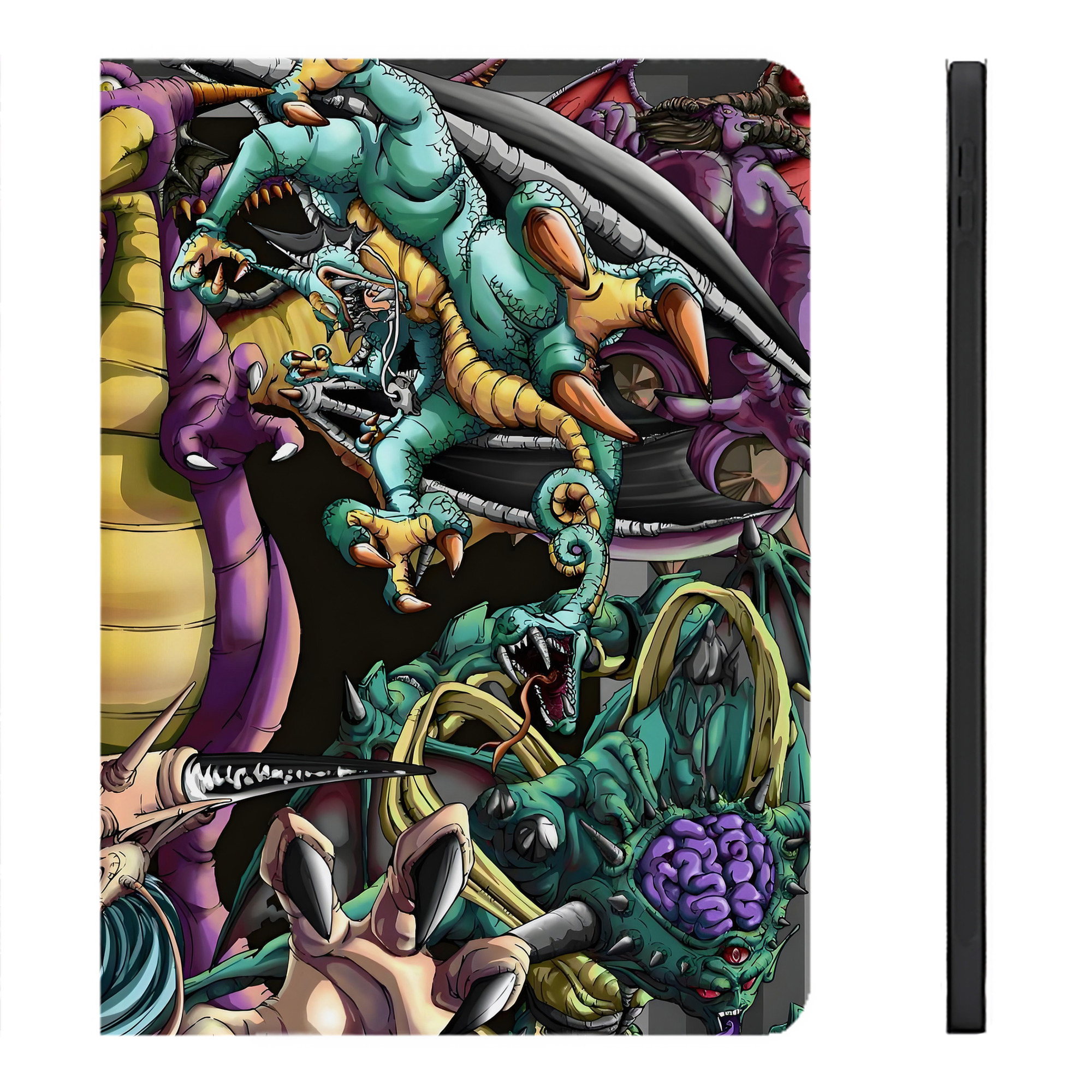 （画像用） ドラゴンクエスト Doragon Kuesuto Dragon Quest IPadケース ペンホルダー付き ブックスタイルデザイン